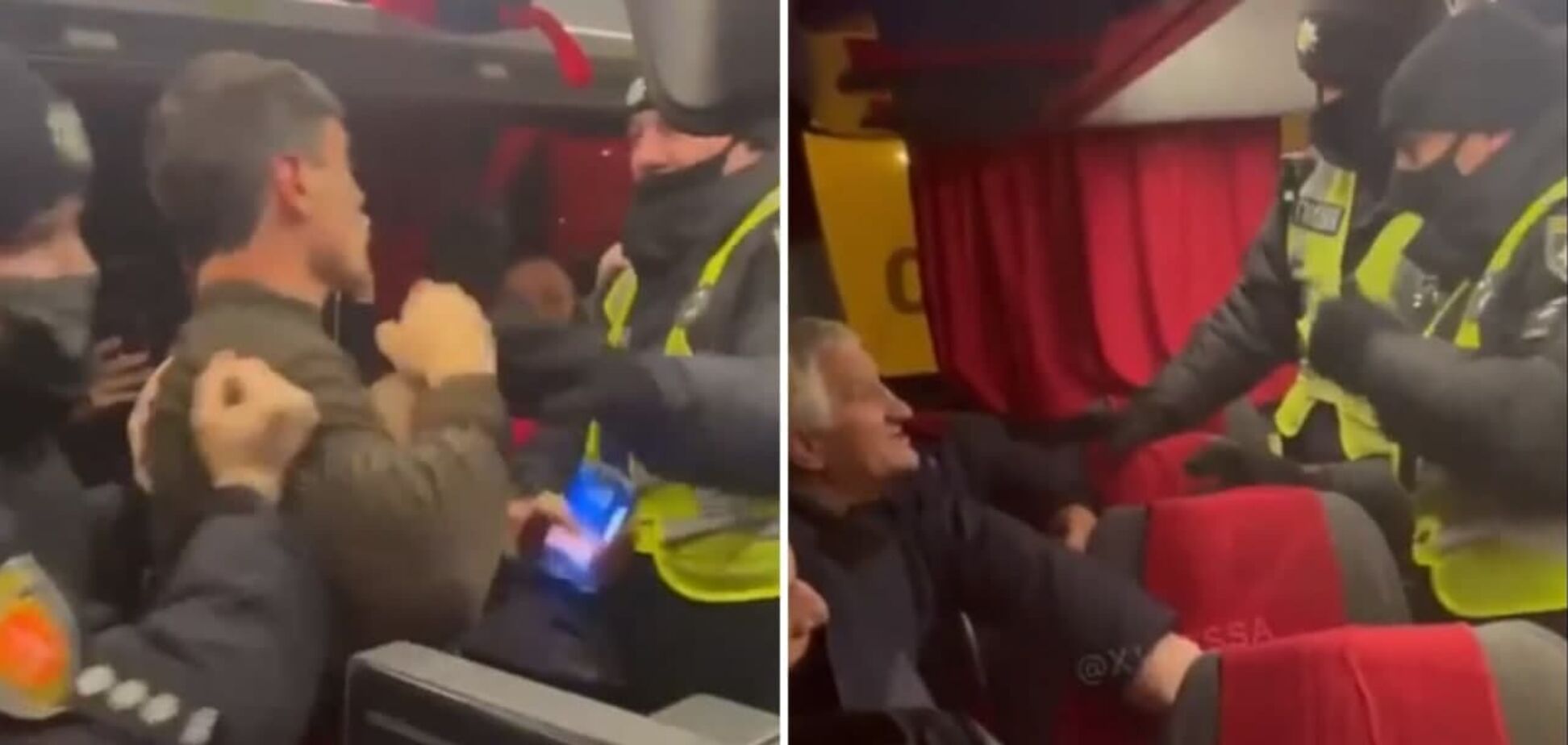 Пасажири автобуса Одеса – Київ влаштували сутичку з поліцією через перевірку COVID-сертифікатів. Відео