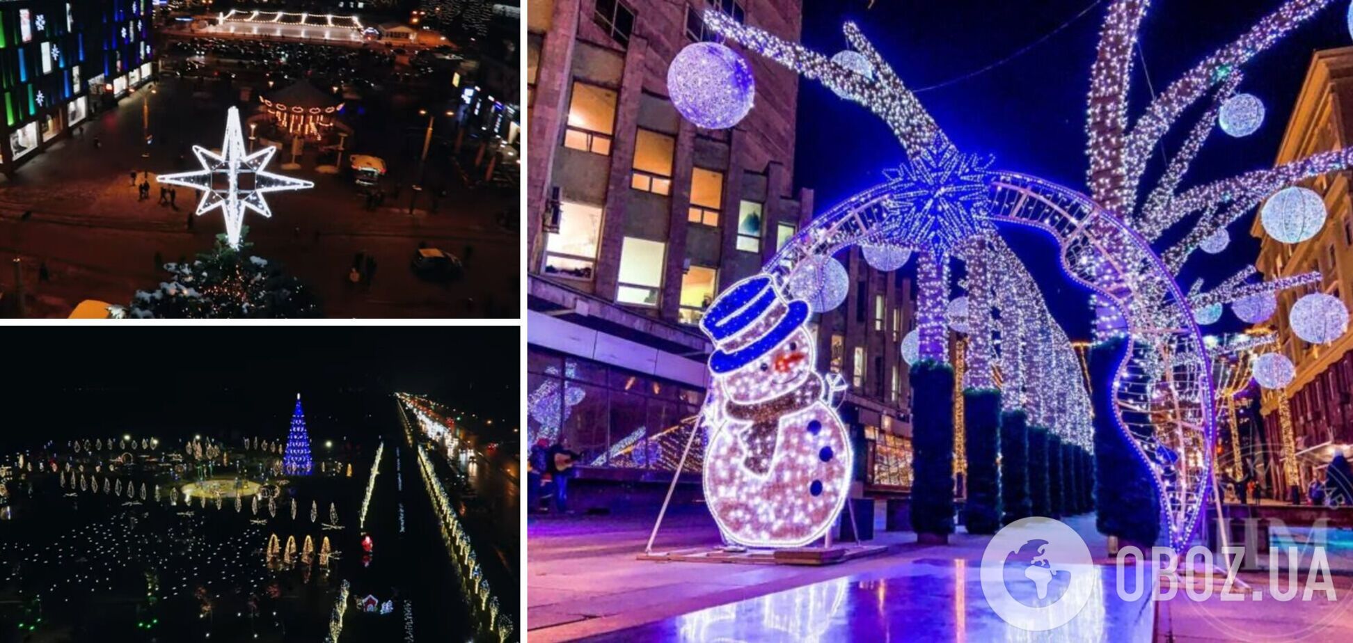 У світлі мільйонів вогнів: у мережі показали, як виглядає новорічний Дніпро з висоти пташиного польоту