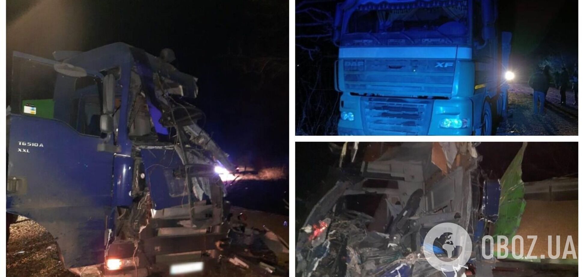 На Одесщине столкнулись три грузовика: погибли два водителя. Фото