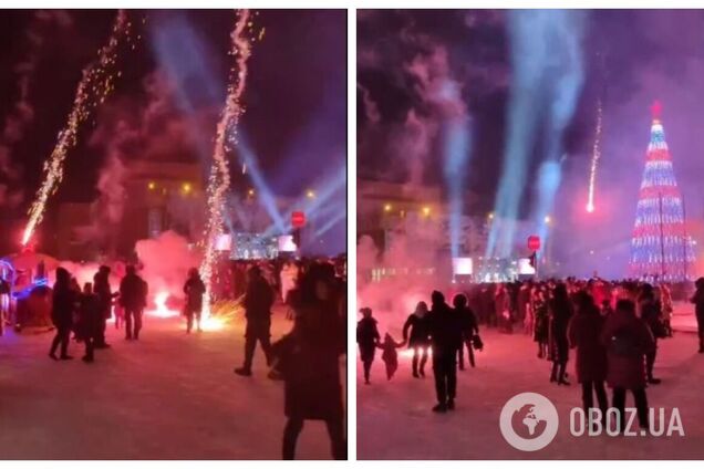 В Луганске оккупанты запустили праздничный салют: снаряды упали прямо в толпу людей. Видео 18+