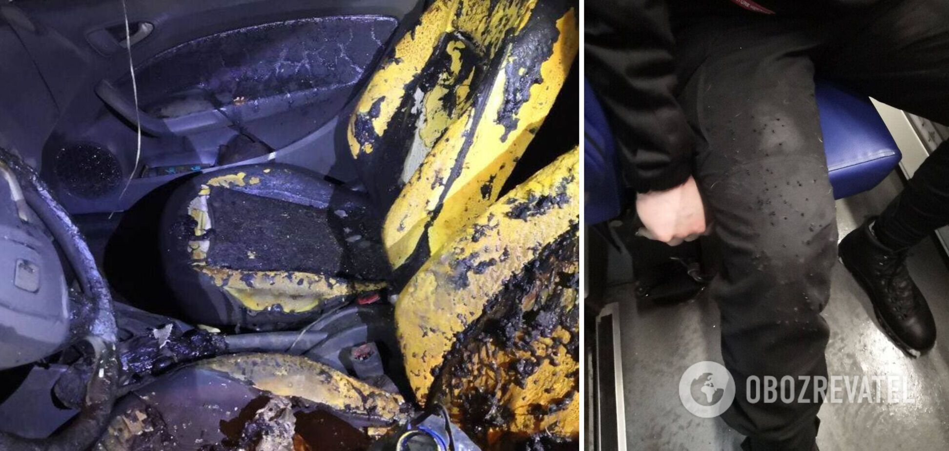 В Днепре стреляли в мужчину и подожгли его автомобиль. Фото