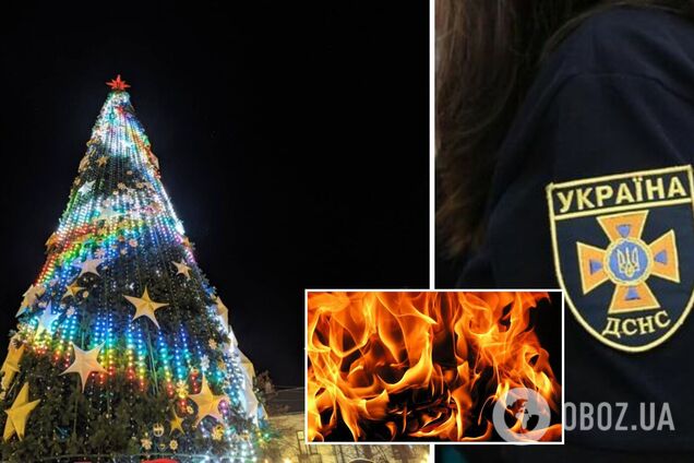 На площі, де встановлено новорічну ялинку Чернівців, сталося загоряння