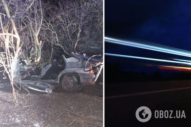 На Київщині авто злетіло з дороги і врізалося в дерево, загинув підліток. Фото