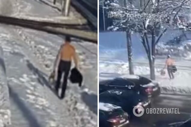 В Днепре полуголые мужчины прогулялись по улицам в 10-градусный мороз. Видео и реакция сети