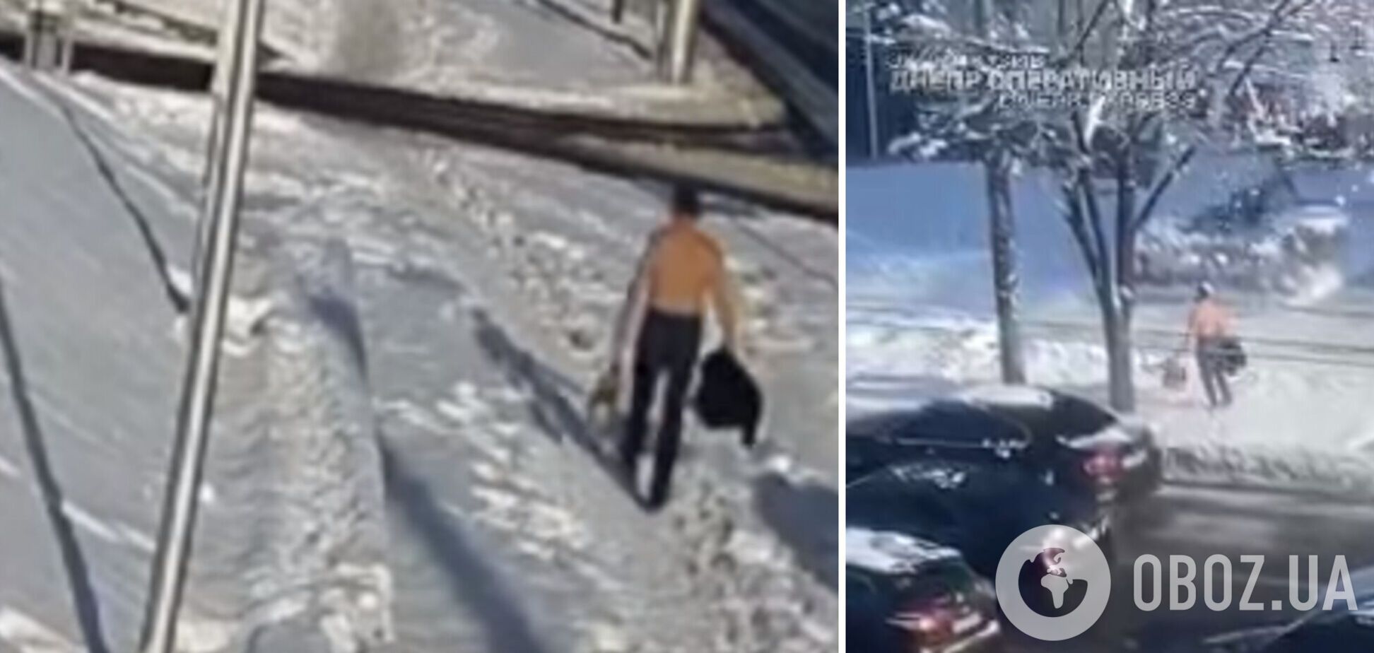 В Днепре полуголые мужчины прогулялись по улицам в 10-градусный мороз. Видео и реакция сети