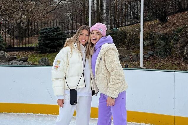 Жены Зинченко и Яремчука стали на коньки в Нью-Йорке. Фотофакт