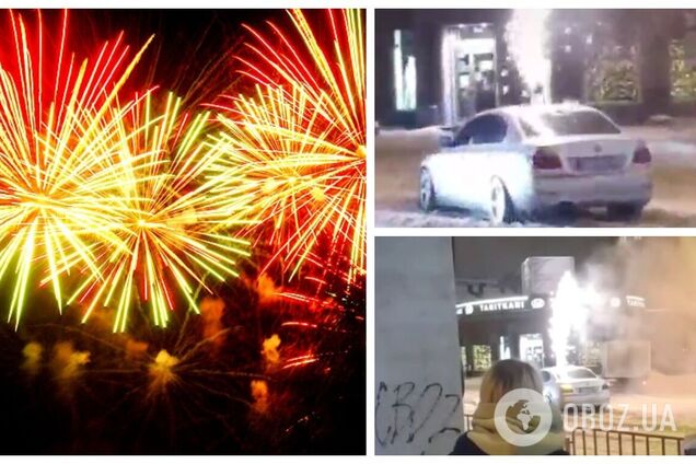 У Дніпрі водій запустив феєрверк із даху авто. Відео