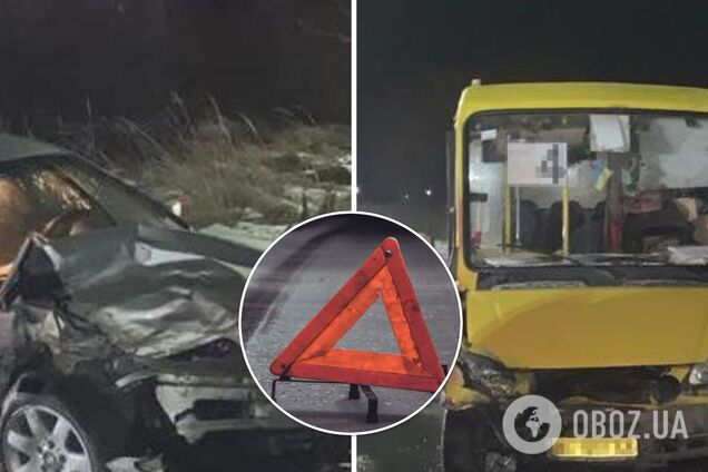 На Львовщине несовершеннолетний на BMW устроил ДТП с маршруткой, есть пострадавшие. Фото