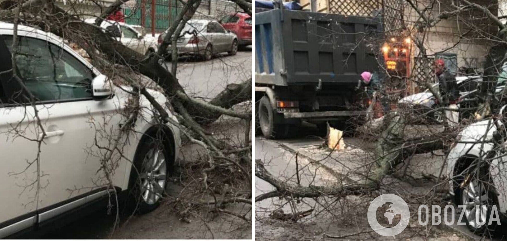 Машина получила механические повреждения