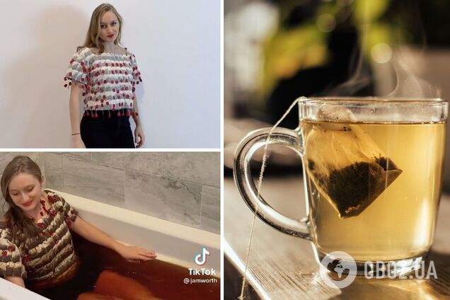 Блогер пошила блузу из чайных пакетиков и 'заварила' себя в ванной. Вирусное видео