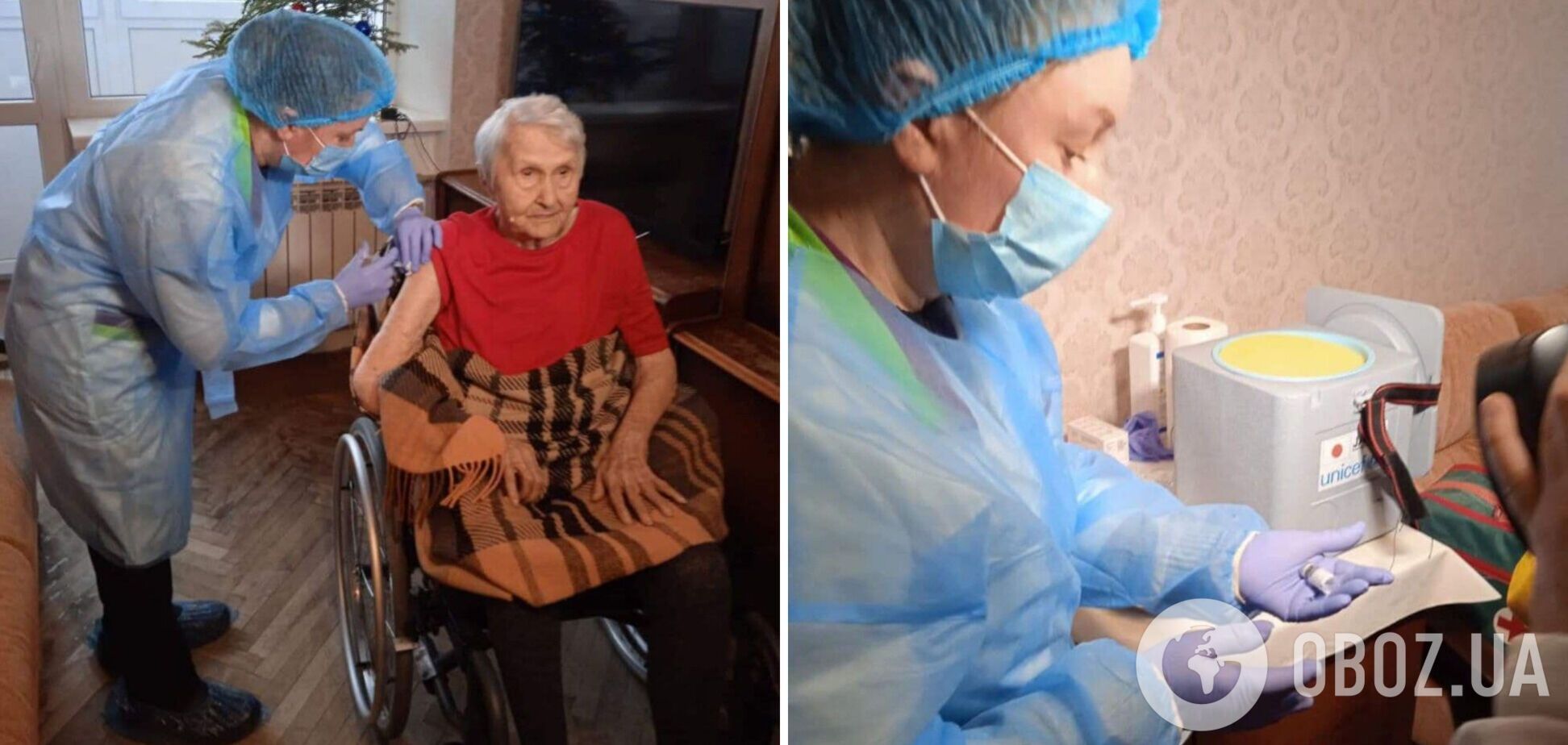 104-летняя украинка сделала вторую прививку от COVID-19. Фото