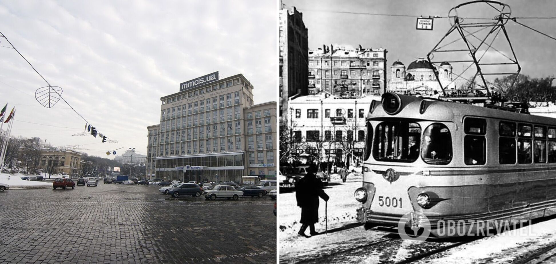 Раньше на площади ездили трамваи