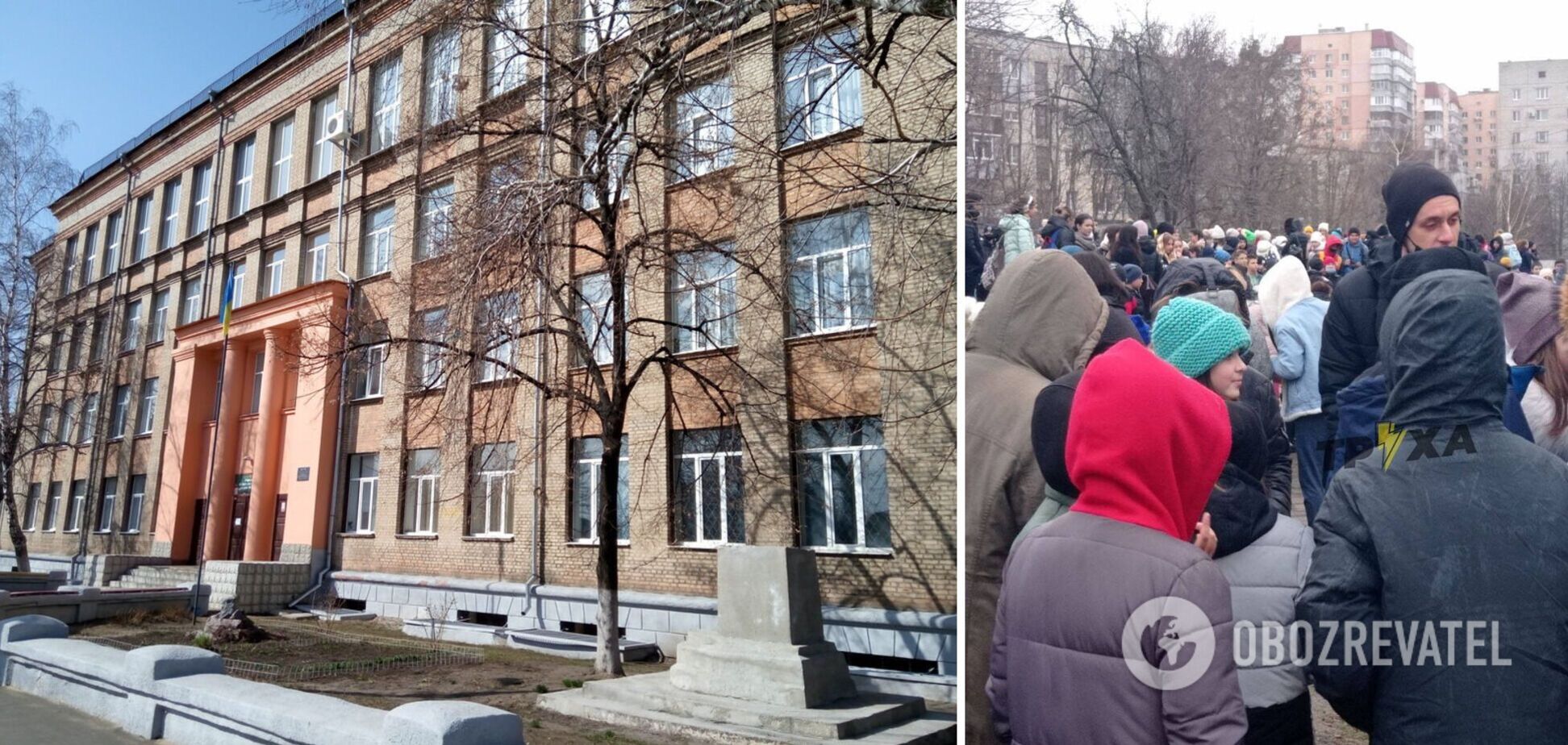 В Харькове сообщили о заминировании 12 школ (слева - школа №59)