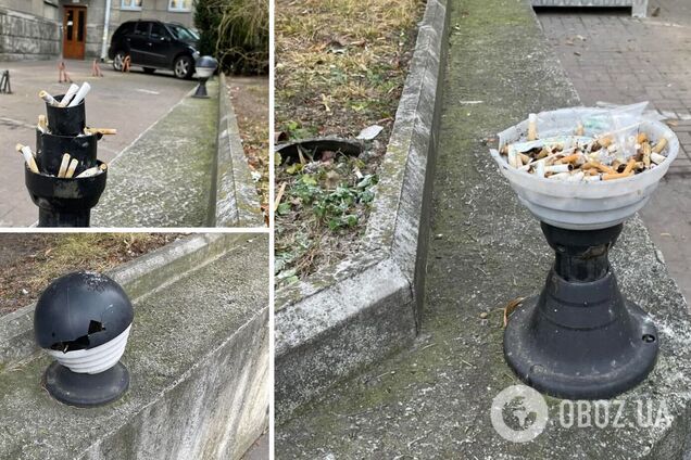 Ліхтарі в центрі столиці перетворили на попільнички