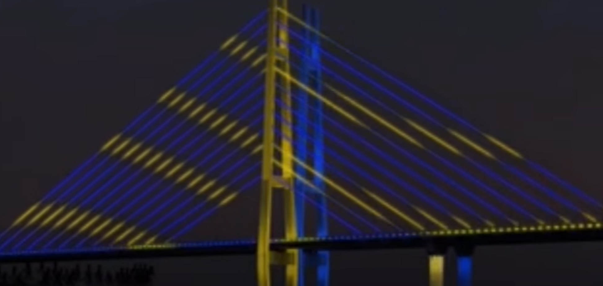 'Велике будівництво': у мережі показали, як виглядатиме підсвітка вантового мосту у Запоріжжі