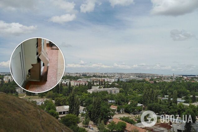 У Сімферополі стіни лікарні, які почали розвалюватися, зміцнили картоном і скотчем. Фото