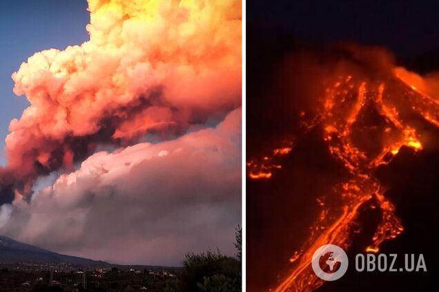 В Італії почалося потужне виверження вулкана Етна. Видовищні фото і відео