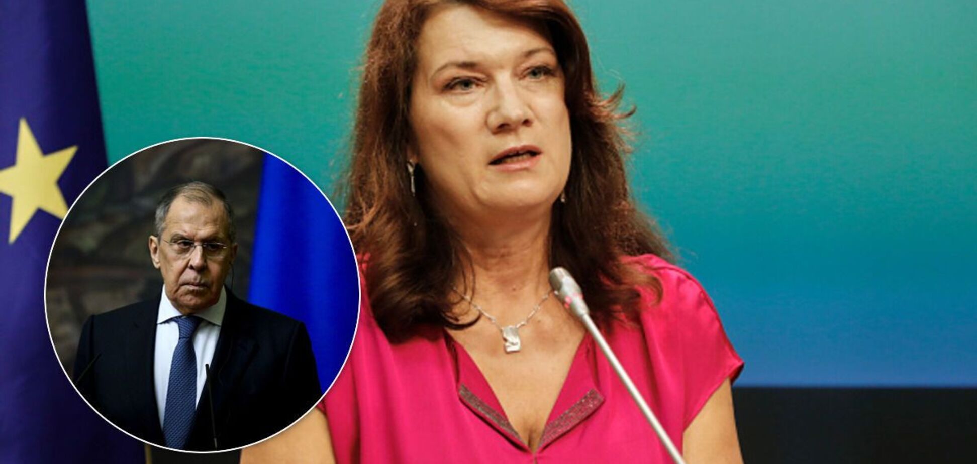 Анн Лінде та Сергій Лавров