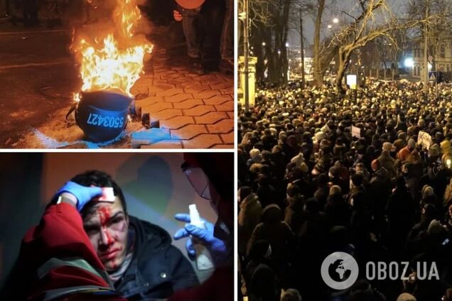 В Киеве под ОПУ сторонники Стерненко схлестнулись с полицией, десятки раненых и задержанных. Фото и видео