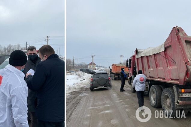 Під Києвом активісти зафіксували спробу незаконного видобутку піску. Фото