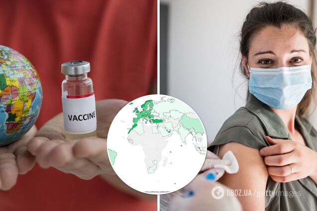 Украина появилась на мировой карте вакцинации