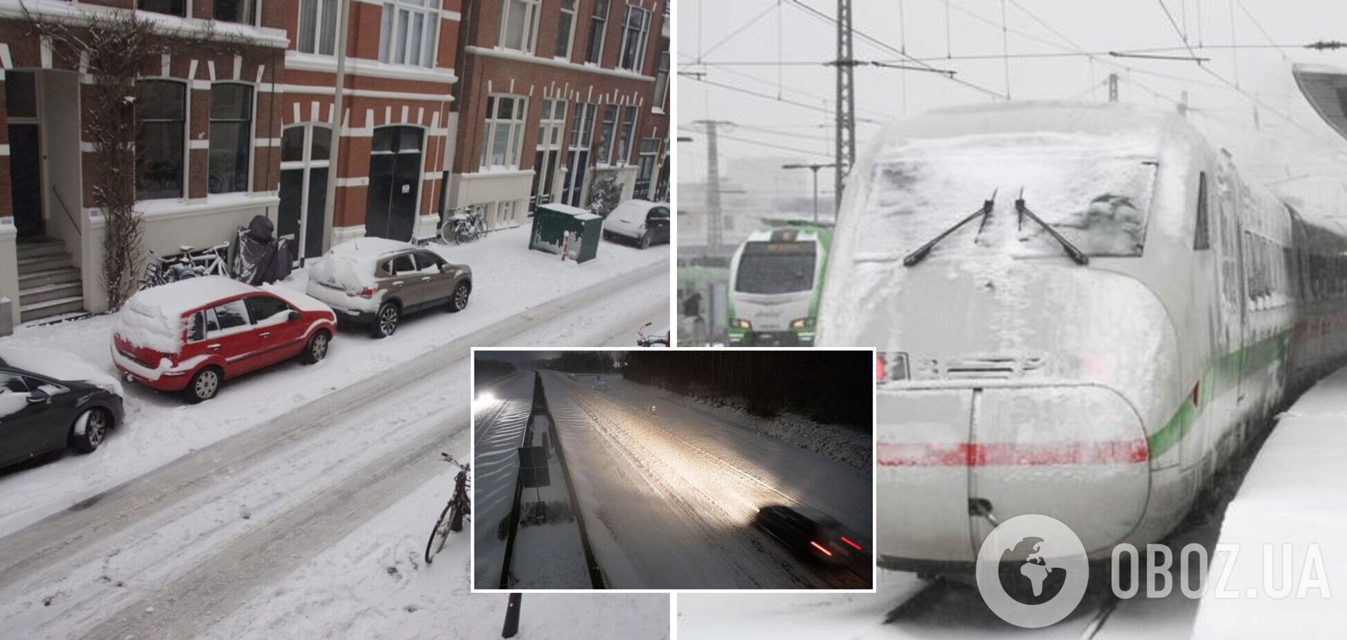 Европу засыпало снегом: парализованы аэропорты и железная дорога. Фото