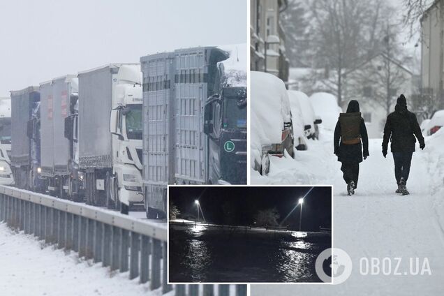Снегопад парализовал движение в ряде европейских стран