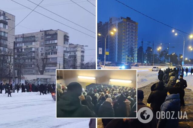 Кияни застрягли у величезних чергах на зупинках і в метро. Фото і відео транспортного колапсу