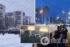 Киевляне застряли в огромных очередях на остановках и в метро. Фото и видео транспортного коллапса