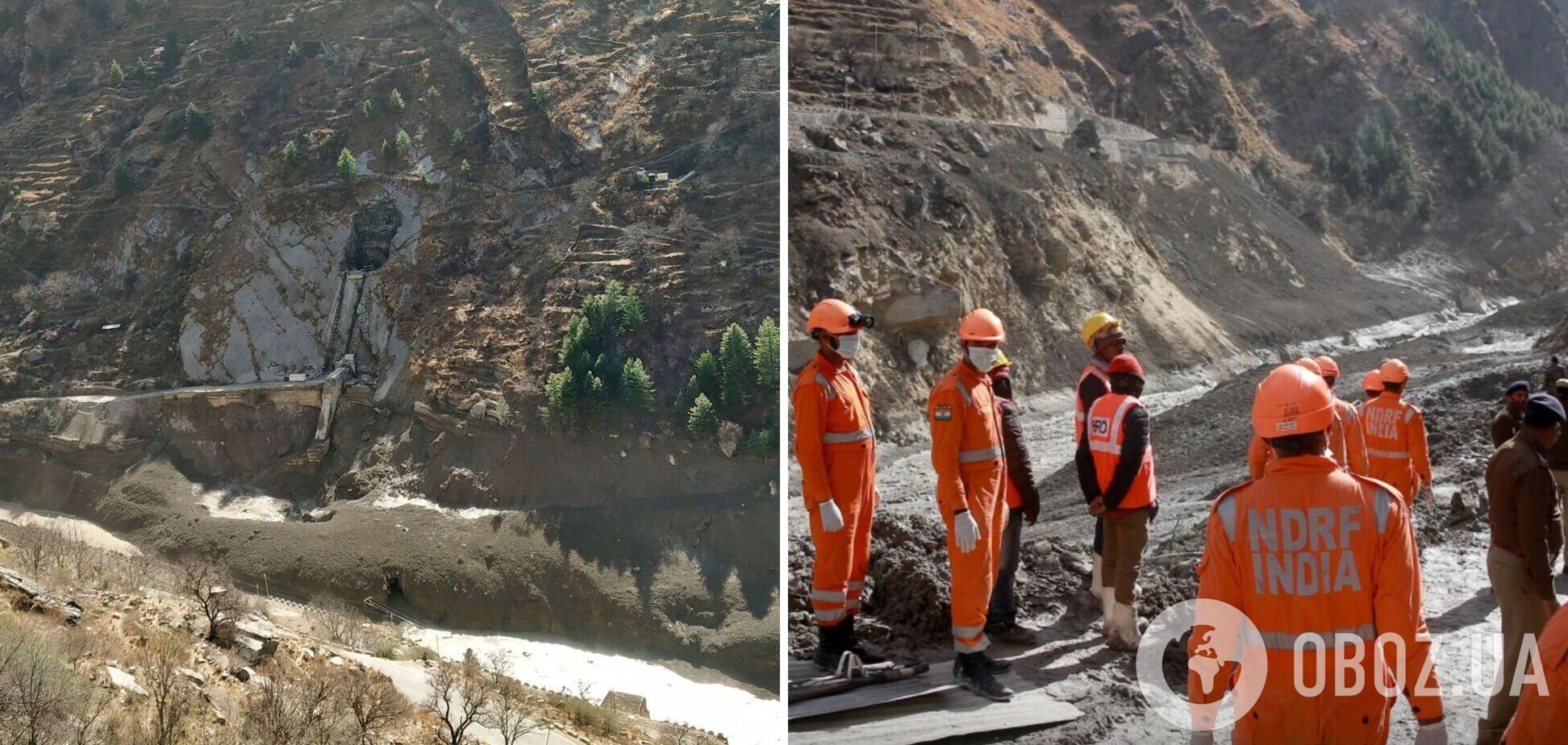 В Индии из-за схода ледника погибли 28 человек, без вести пропали 197. Фото и видео