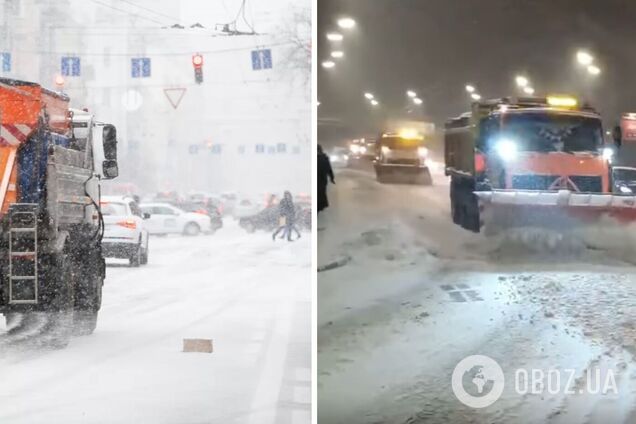 На улицы Киева из-за снегопада вывели колонны спецтехники: Кличко показал видео