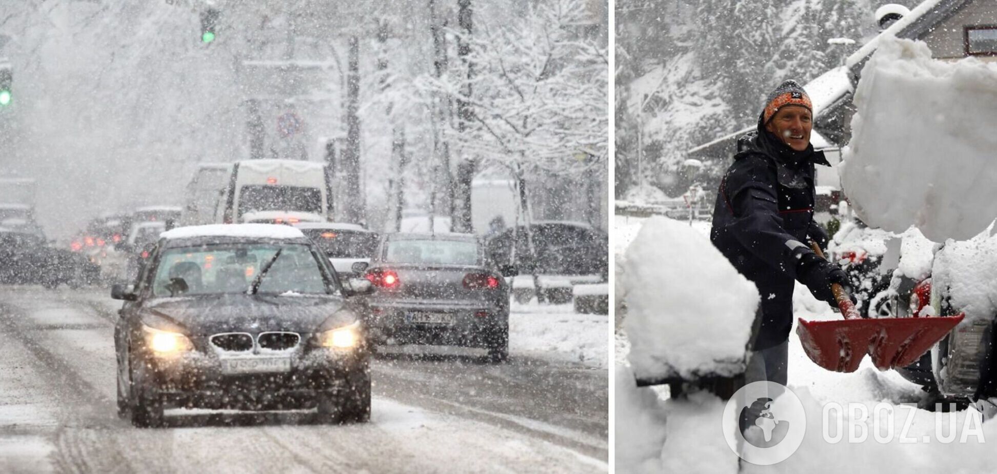 В Украине усилилась снежная буря, ограничили движение фур. Список дорог