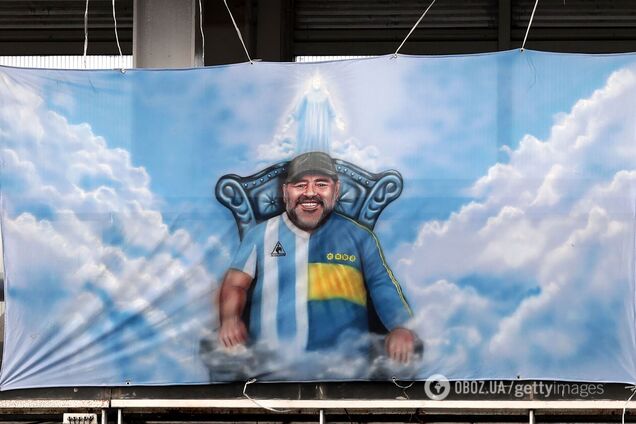 Баннер с Диего Марадоной