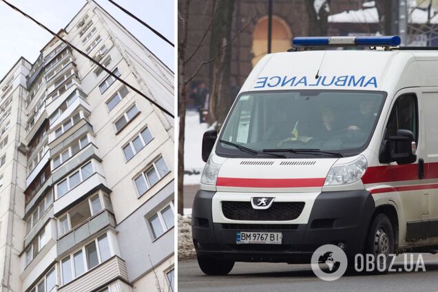 У Києві хлопець випав із вікна багатоповерхівки. Відео 18+
