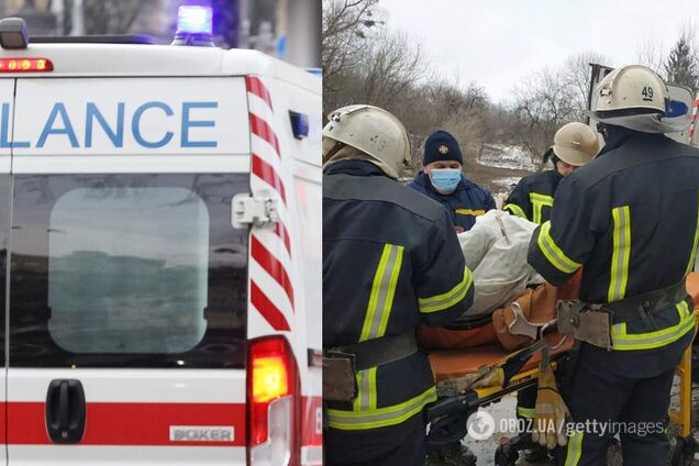 Под Харьковом спасатели 2 км несли на носилках пациента к скорой. Фото и видео