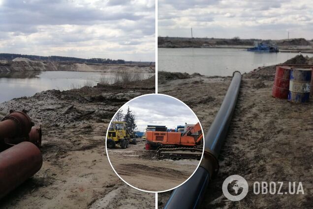 Под Киевом прекратили незаконную добычу песка в больших размерах. Фото