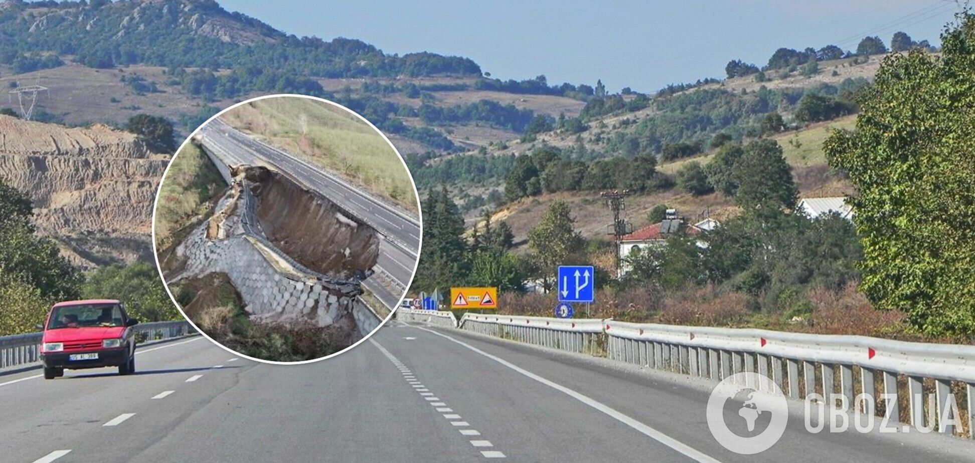 У Туреччині обвалилася 85-метрова ділянка автомагістралі. Фото