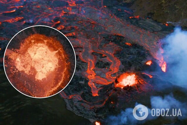 Фотограф в Исландии расплавил свой дрон, чтобы снять извержение вулкана максимально близко. Видео