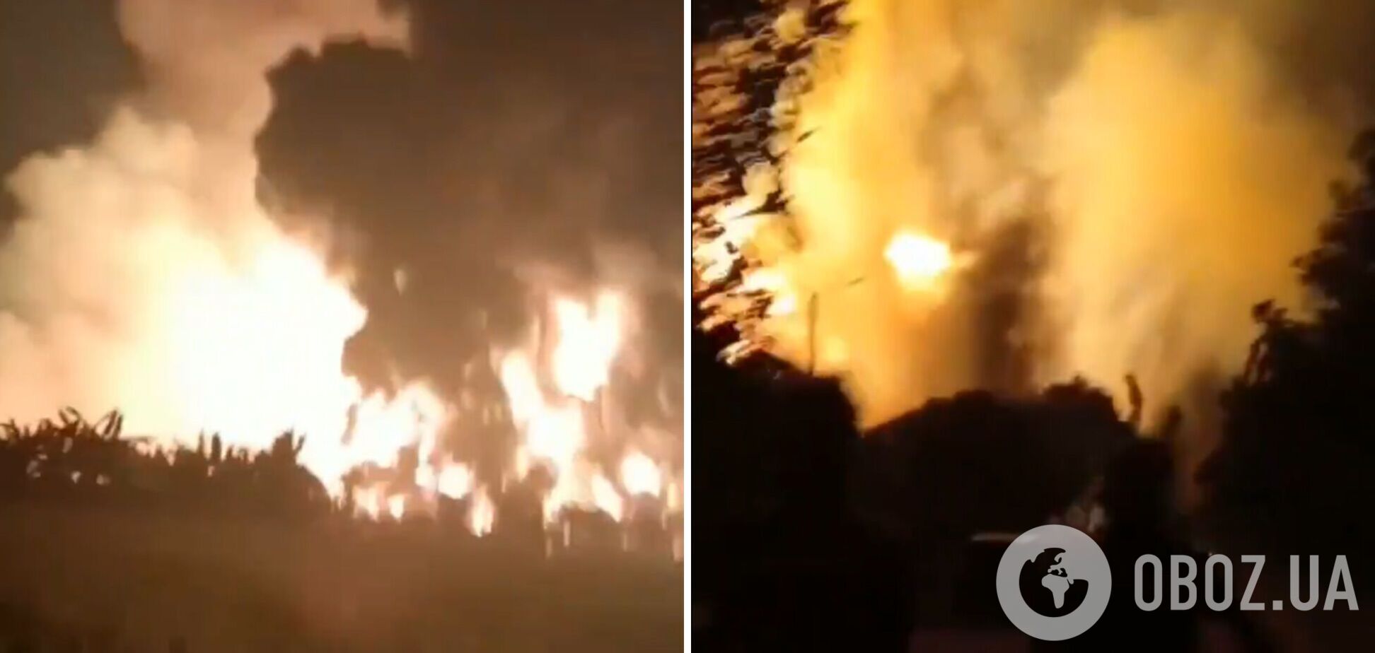 Пожар на заводе в Индонезии