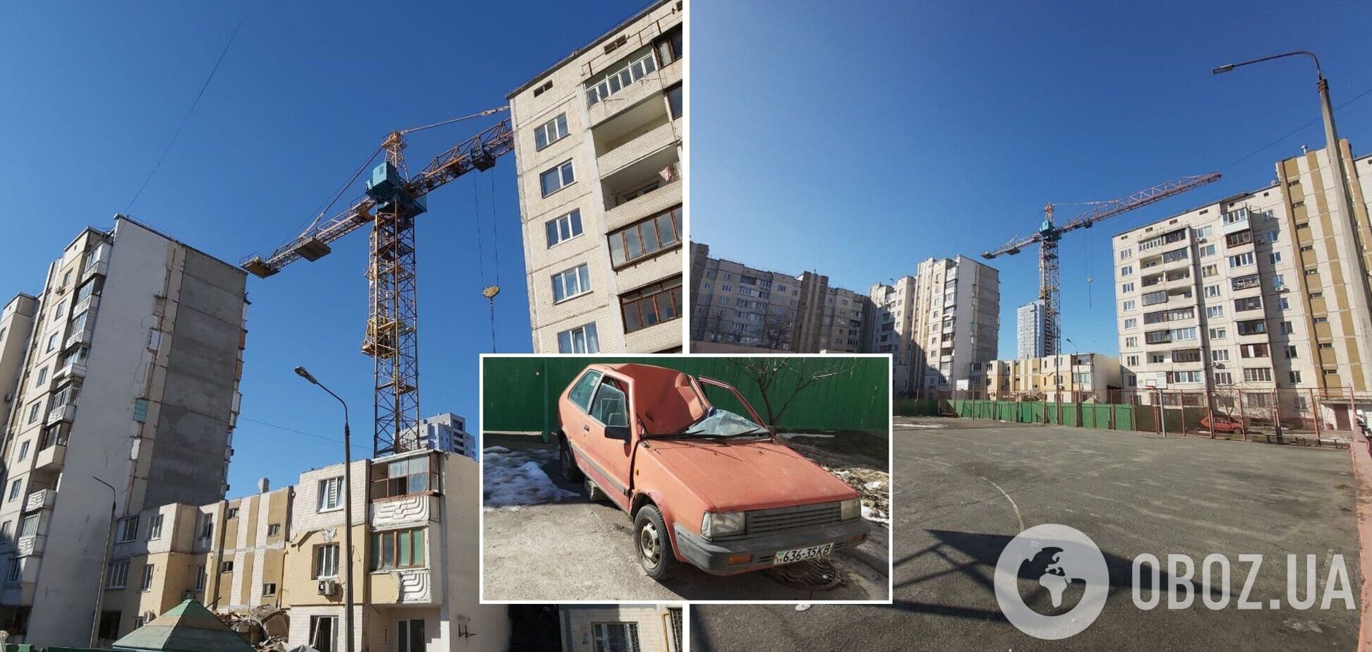 Поруч із будинком досі стоїть розплющений автомобіль