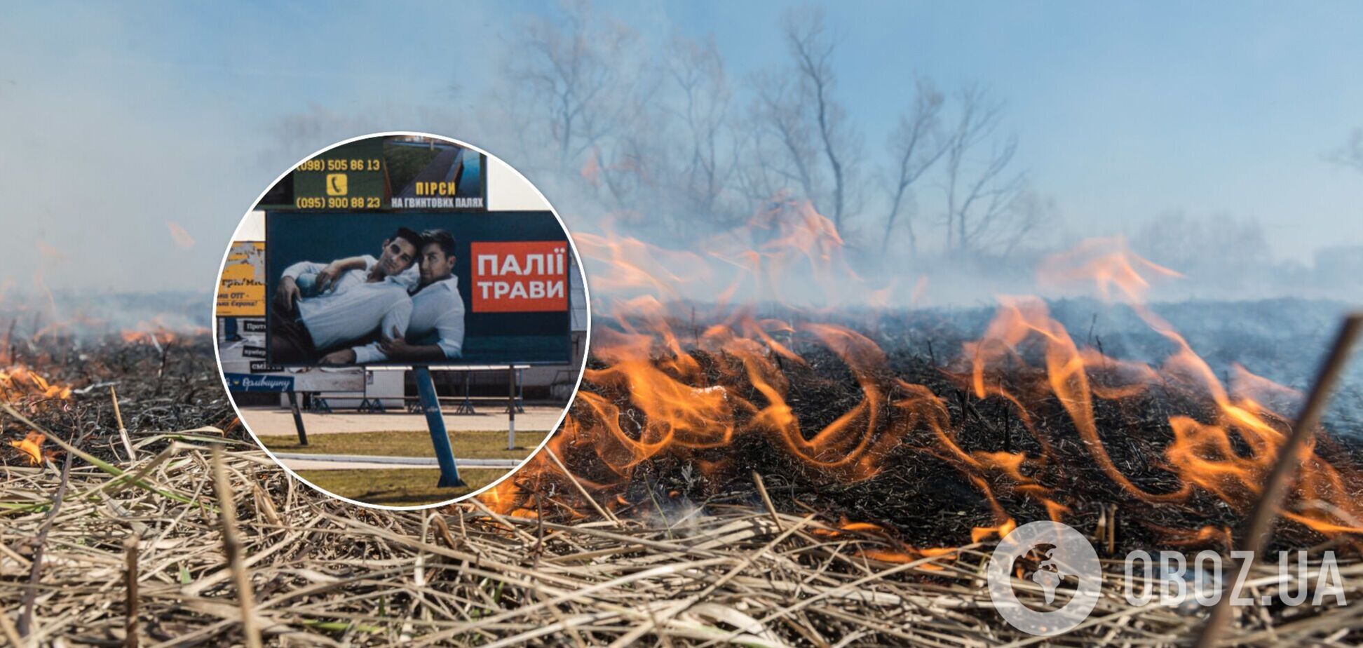 Под Днепром запустили гомофобную рекламу против поджигателей травы. Фото