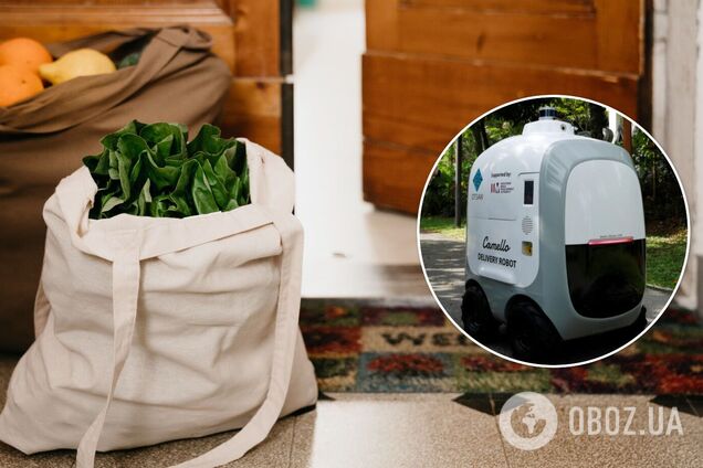 Робот доставляет продукты домой