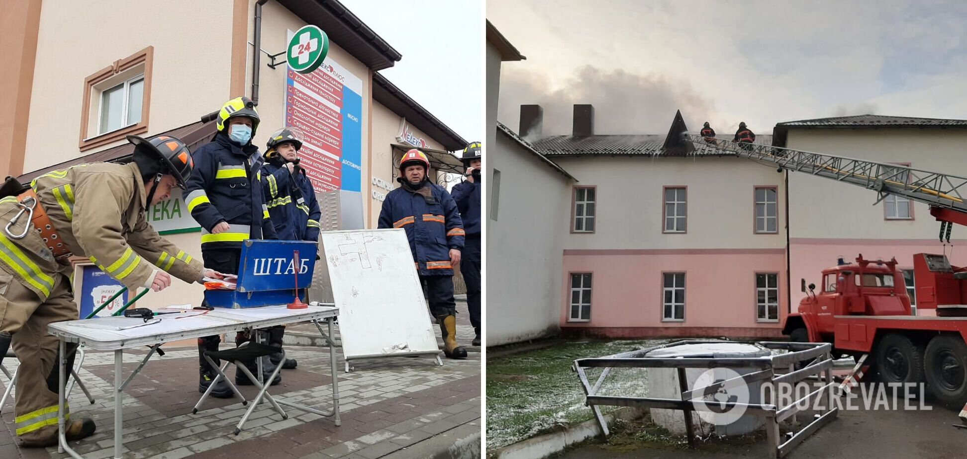 На Прикарпатті загорілася лікарня, евакуювали майже 40 осіб. Фото