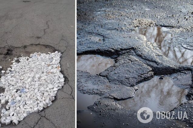 Яма на дороге Запорожья