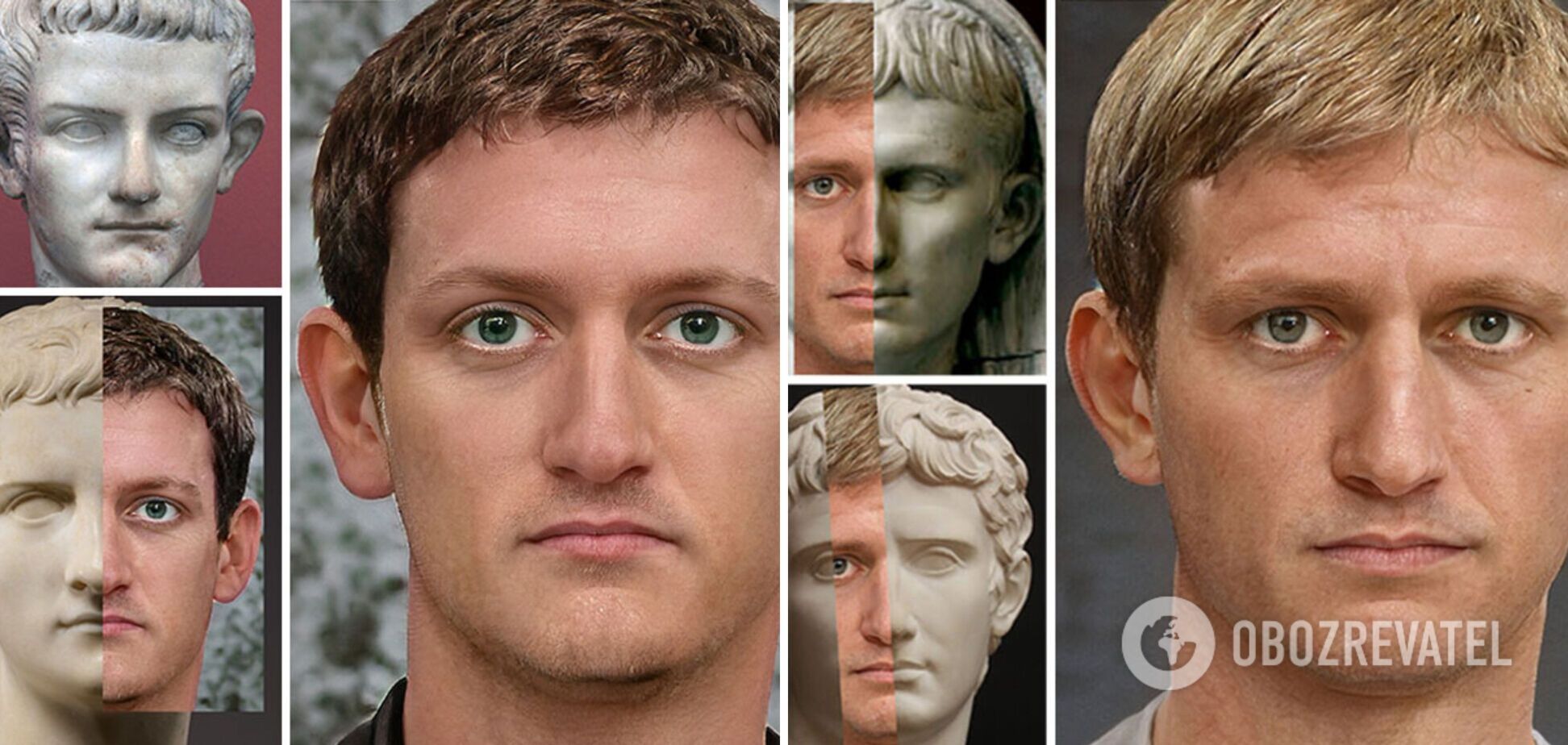 С помощью бюстов и монет художник воссоздал лица императоров