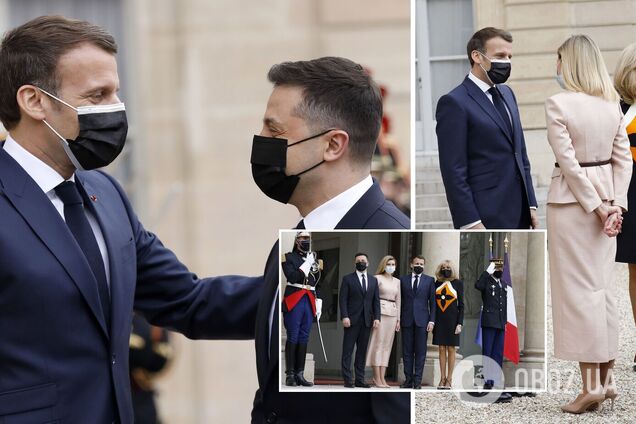 Президент Франции Эммануэль Макрон, канцлер ФРГ Ангела Меркель и президент Украины Владимир Зеленский