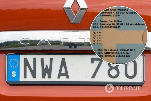 Підроблений швецький техпаспорт