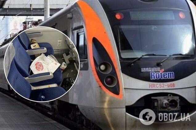 Вагон 'Интерсити' превратили в 'помойку'