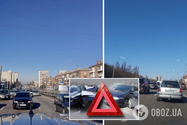 Київ у перший день локдауну скували затори та ДТП. Фото