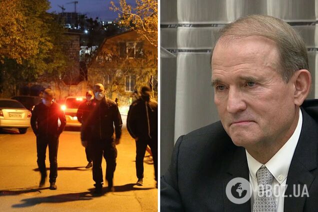 'Люди в черном' помешали эвакуатору забрать авто Медведчука. Видео